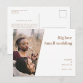 Minimale Eenvoudige Foto Downsize Kleinere Bruilof Aankondigingskaart (Voorkant / Achterkant)