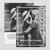 Minimale eenvoudige foto Elegant Kerstmis Feestdagenkaart (Voorkant / Achterkant)