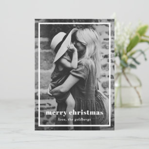 Minimale Eenvoudige Foto Elegante Kerstmis Feestdagenkaart