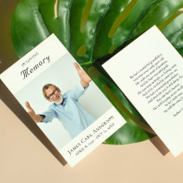 Minimale eenvoudige foto gedenkteken sympathie beg visitekaartje