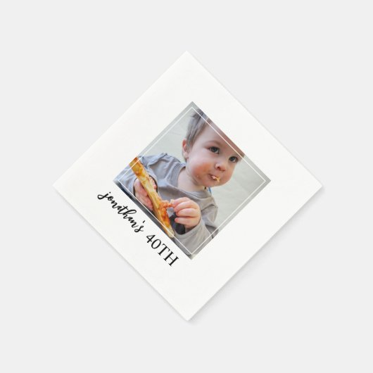 Minimale Eenvoudige foto van 40ste verjaardag Servet (Hoek)
