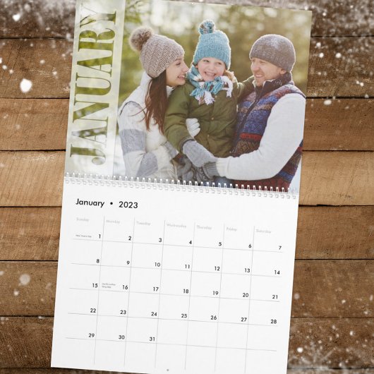 Minimale Eenvoudige Fotomaanden Cool Typografie Kalender