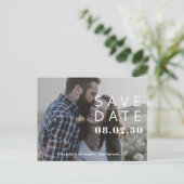 Minimale eenvoudige foto's bruiloft met de datum aankondigingskaart (Staand voorkant)
