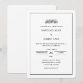 Minimale Eenvoudige Frame Zwarte Script Moslim Tro Kaart (Voorkant / Achterkant)