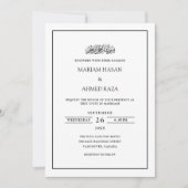 Minimale Eenvoudige Frame Zwarte Script Moslim Tro Kaart (Voorkant)