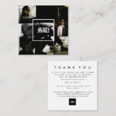 Minimale, eenvoudige, gebold, bedankt kaart vierkante visitekaartje (Voorkant / Achterkant)