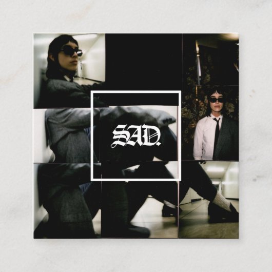 Minimale, eenvoudige, gebold, bedankt kaart vierkante visitekaartje (Voorkant)