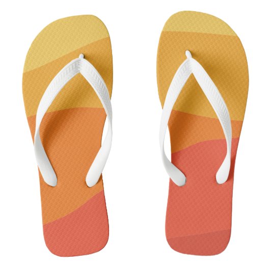 Minimale Eenvoudige Gele Oranje Rode zomer Teenslippers (Voetbed)
