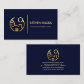 Minimale Eenvoudige Gold Line Handyman Visitekaartje (Voorkant / Achterkant)