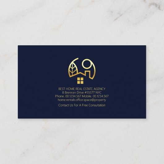 Minimale Eenvoudige Gold Line Property Visitekaartje (Achterkant)