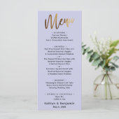 Minimale Eenvoudige Gold Typografie Lavender Menu (Staand voorkant)