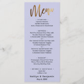 Minimale Eenvoudige Gold Typografie Lavender Menu (Voorkant)