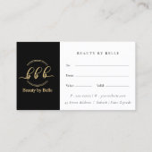 Minimale Eenvoudige Gouden Hart Logo Cadeaubon Visitekaartje (Achterkant)