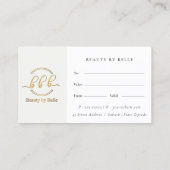 Minimale Eenvoudige Gouden Hart Logo Cadeaubon Visitekaartje (Achterkant)