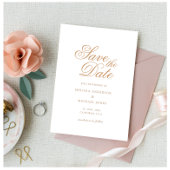 Minimale eenvoudige gouden romantische script brui save the date