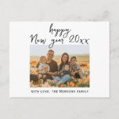 Minimale Eenvoudige, Happy Nieuwjaar Manuscript Fa Feestdagenkaart (Voorkant)