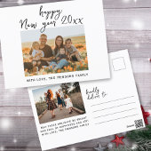 Minimale Eenvoudige, Happy Nieuwjaar Manuscript Fa Feestdagenkaart