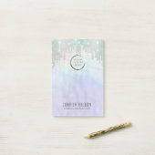 Minimale eenvoudige iriserende holografisch uw log post-it® notes (Op bureau)