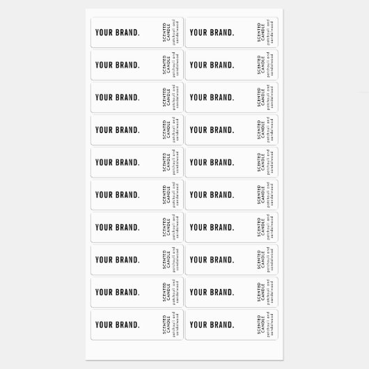 Minimale Eenvoudige Kaarsenpot Dun Verticaal Water Labels (Vel)