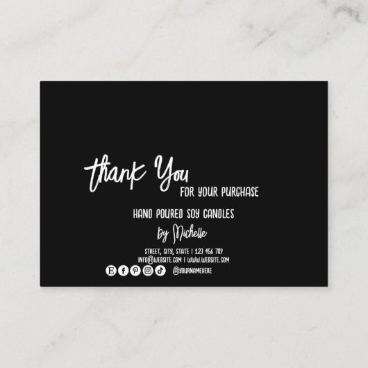 Minimale eenvoudige kaarszorg Hartelijk dank voor  Informatiekaartje (Achterkant)