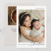 Minimale Eenvoudige Kerstfeestdag Kaart (Voorkant / Achterkant)