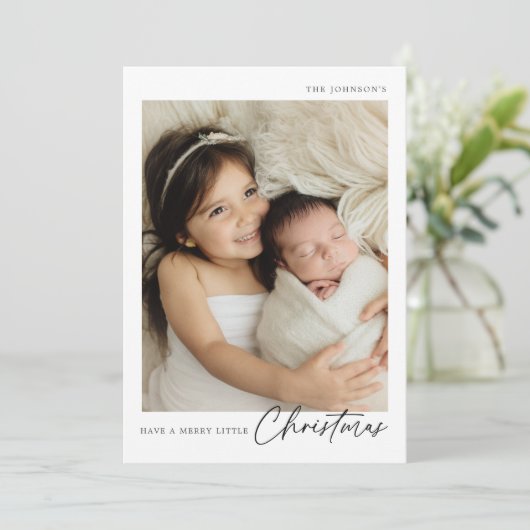 Minimale Eenvoudige Kerstfeestdag Kaart (Staand voorkant)