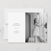 Minimale Eenvoudige Kerstmis | Foto zwart-wit Feestdagenkaart (Voorkant)