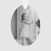 Minimale Eenvoudige Kerstmis | Foto zwart-wit Ornament (voorkant)