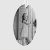 Minimale Eenvoudige Kerstmis | Foto zwart-wit Ornament (voorkant)