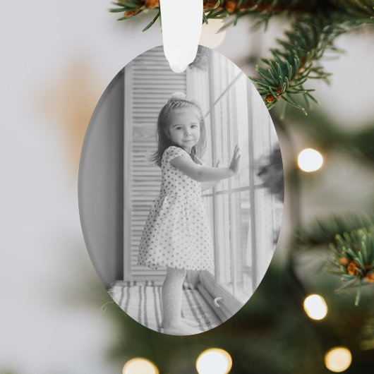 Minimale Eenvoudige Kerstmis | Foto zwart-wit Ornament