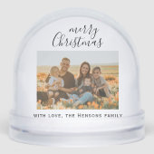 Minimale Eenvoudige kerstritsserie Foto Sneeuwbol (Voorkant)