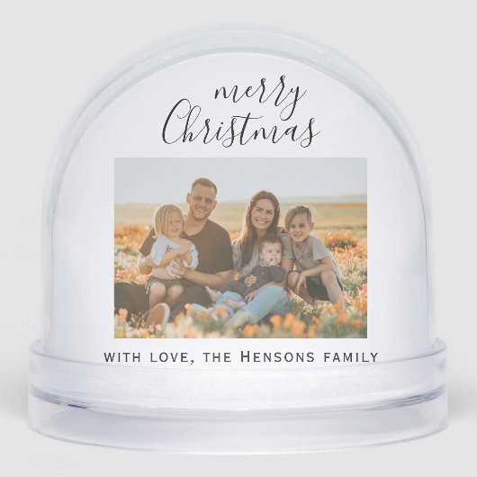 Minimale Eenvoudige kerstritsserie Foto Sneeuwbol (Voorkant)