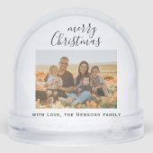 Minimale Eenvoudige kerstritsserie Foto Sneeuwbol (Achterkant)