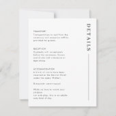 Minimale Eenvoudige klassieke bruiloft-details beh RSVP Kaartje (Voorkant)