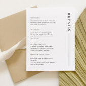 Minimale Eenvoudige klassieke bruiloft-details beh RSVP Kaartje