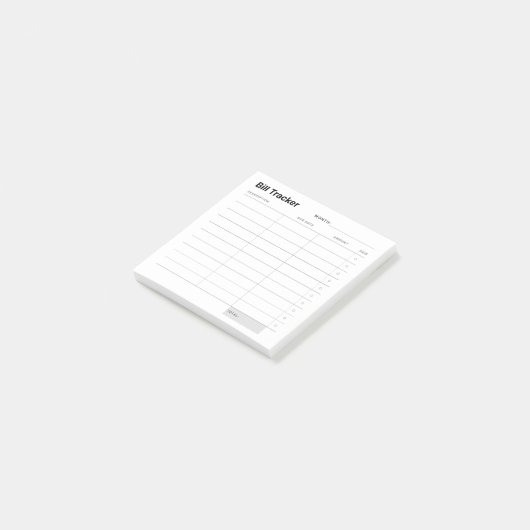 Minimale eenvoudige kostentracker post-it® notes (Schuin)