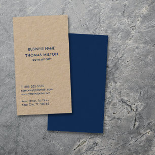 Minimale eenvoudige Kraft Blue Consultant Visitekaartje