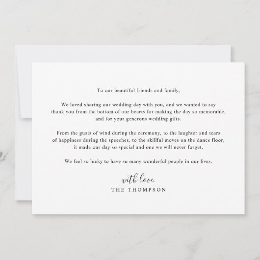 Minimale Eenvoudige Liefde & Bedankt met fotobruil (Achterkant)