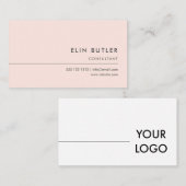 Minimale eenvoudige Logo Blush Pink Visitekaartje (Voorkant / Achterkant)