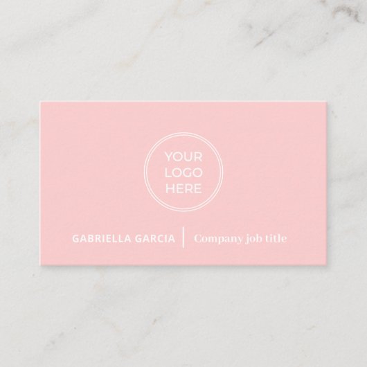 Minimale eenvoudige Logo QR-code Blush Pink Visitekaartje (Voorkant)