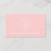Minimale Eenvoudige Logo QR Code Blush Roze Visitekaartje (Voorkant)
