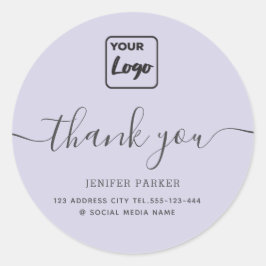 Minimale eenvoudige logo van de manuscriptdouane d ronde sticker