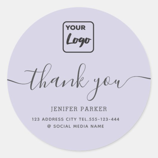 Minimale eenvoudige logo van de manuscriptdouane d ronde sticker (Voorkant)