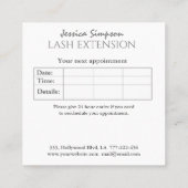 Minimale eenvoudige luxebladschaar afsprakenkaartje (Achterkant)