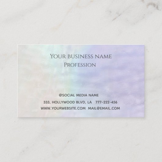 Minimale eenvoudige luxeholografische logo klantenkaartje (Achterkant)