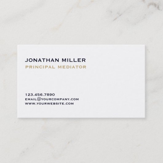 Minimale eenvoudige mediator visitekaartje (Voorkant)