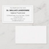 Minimale, eenvoudige, medische professional visitekaartje (Voorkant / Achterkant)
