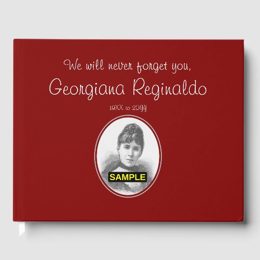 Minimale, eenvoudige Memorial Guestbook Gastenboek (Voorkant)