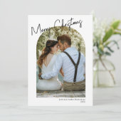Minimale, eenvoudige, moderne fotokerstkaart kaart (Staand voorkant)