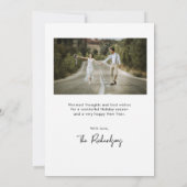 Minimale, eenvoudige, moderne fotokerstkaart kaart (Achterkant)